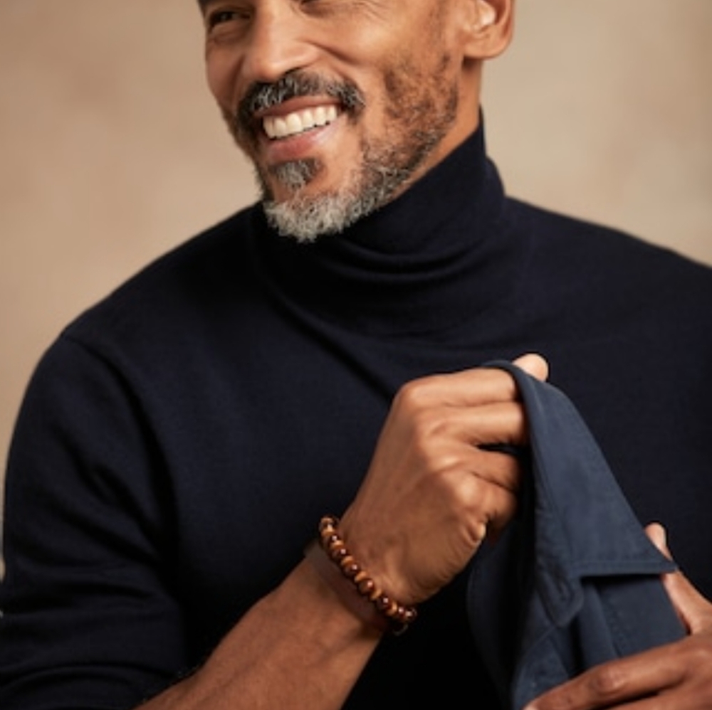 COPY - COPY - Gorgeous Navy Italian Merino Wool Turtleneck
